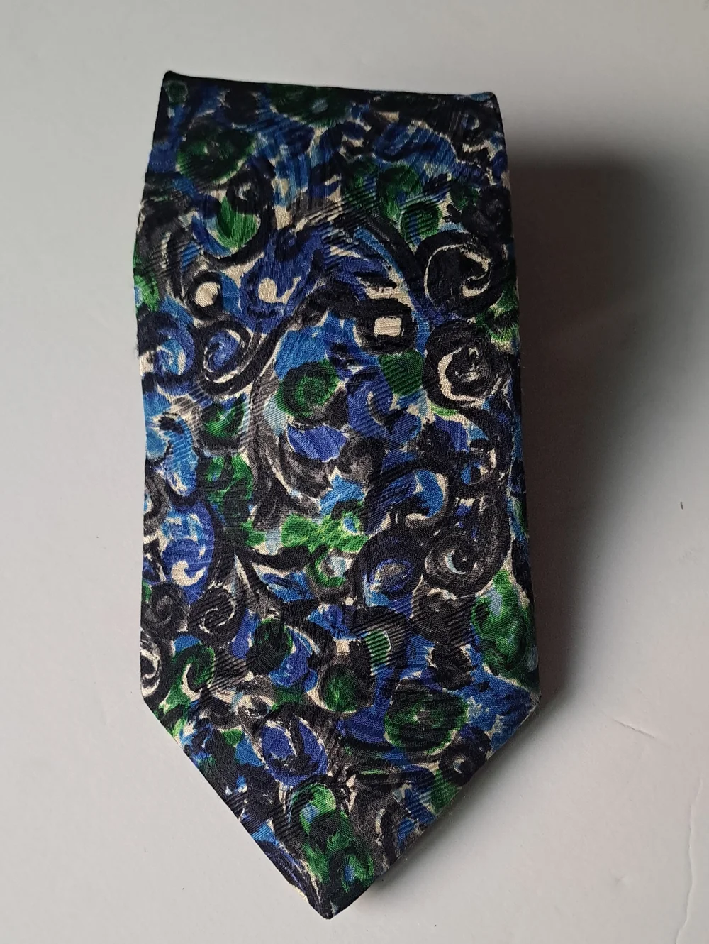 BOLGHERI Blue & Green Floral Paisley Men's Tie MADE IN ITALY
